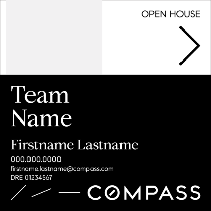 Picture of Compass 24"x24" O.H. White Ultra Frame - Black & White Sign B