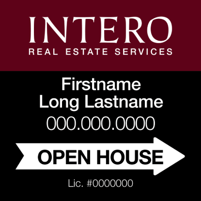 Picture of [REPLACEMENT PANELS] INTERO 24"x 24" Open House Ultra Frame - Classic Two Line -