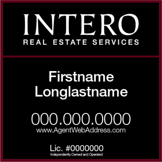 Picture of INTERO 24"x24" RES Yard Sign - Two Line - Franchised