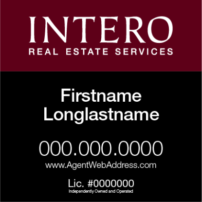 Picture of INTERO 24"x24" RES Yard Sign - Classic Two Line - Franchised