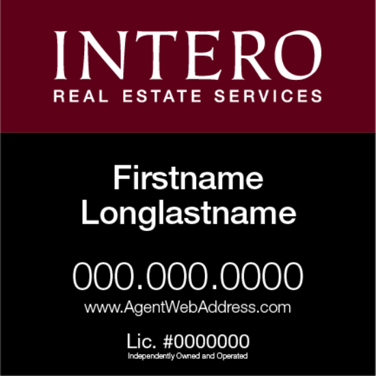 Picture of INTERO 24"x24" RES Yard Sign - Classic Two Line - Franchised