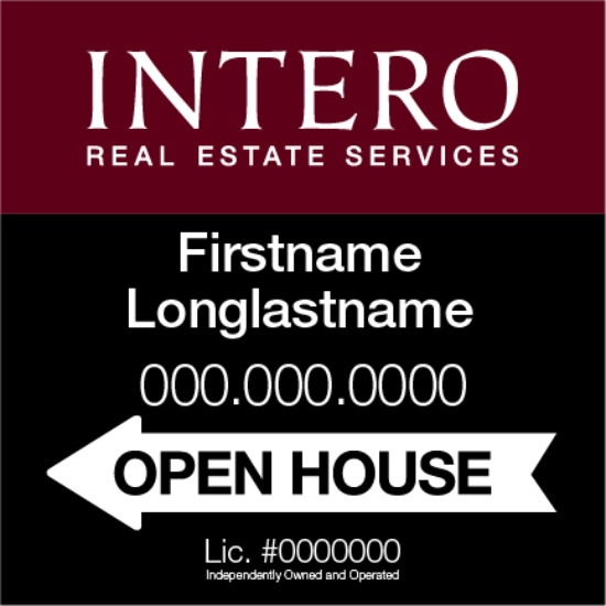 Picture of [REPLACEMENT PANELS] INTERO 24"x 24" Open House Ultra Frame - Classic Two Line - Franchised